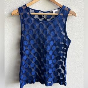 Banana Republic blue polka dot sleeveless top